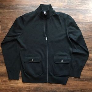 Michael Michael Kors L Black Zippered Sweater.